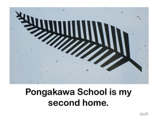 Pongakawa School is my
    second home.
                         Josh
 