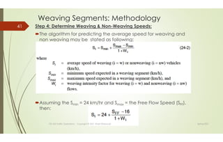 Weaving Algorithm Traffic Operations and Management: Module1: Grade Separation & Weaving ...