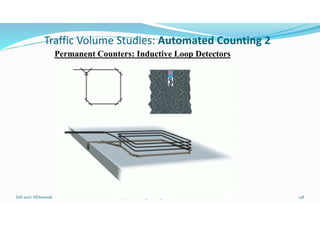 Traffic Volume Studies: Automated Counting 2
Permanent Counters: Inductive Loop Detectors
Fall 2021/ ElDessouki 158
. TTENG 441 Traffic Engineering
 
