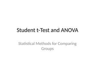 t_Test and one way and two way ANOVA test | PPTX