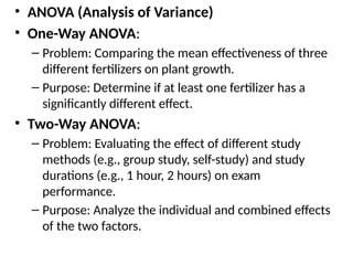 t_Test and one way and two way ANOVA test | PPTX