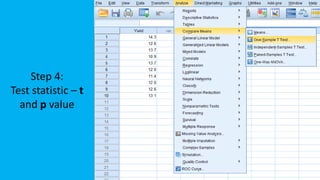 t test using spss | PPTX