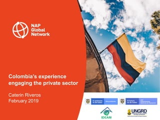 Colombia’s experience
engaging the private sector
Caterin Riveros
February 2019
 