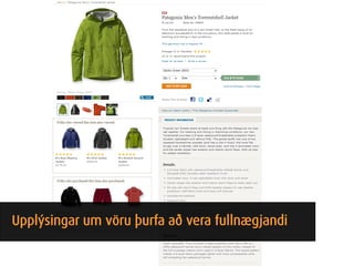 Upplýsingar um vöru þurfa að vera fullnægjandi
 