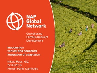 Coordinating
Climate-Resilient
Development
Introduction
vertical and horizontal
integration of adaptation
Nikola Rass, GIZ...