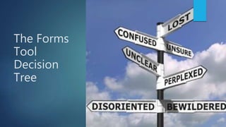 The Forms
Tool
Decision
Tree
 