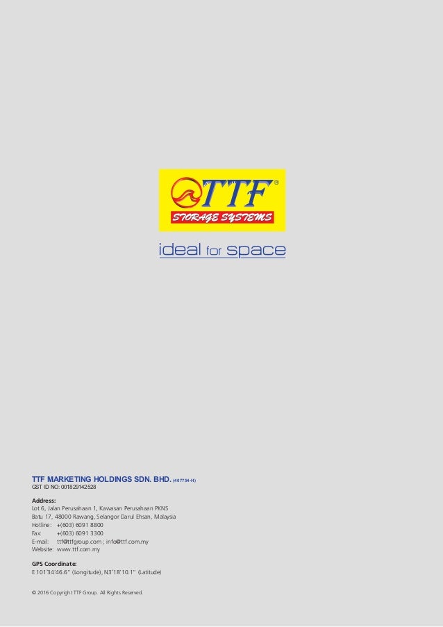 Ttt Storage System Company Profile Catalogue 2016