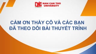 CẢM ƠN THẦY CÔ VÀ CÁC BẠN
ĐÃ THEO DÕI BÀI THUYẾT TRÌNH
 