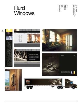 CHALLENGE
Own Small-town Pride
and Craftsmanship
work
Branding
Collateral
Web
Fleet
Sales Support
Windows
Hurd
 