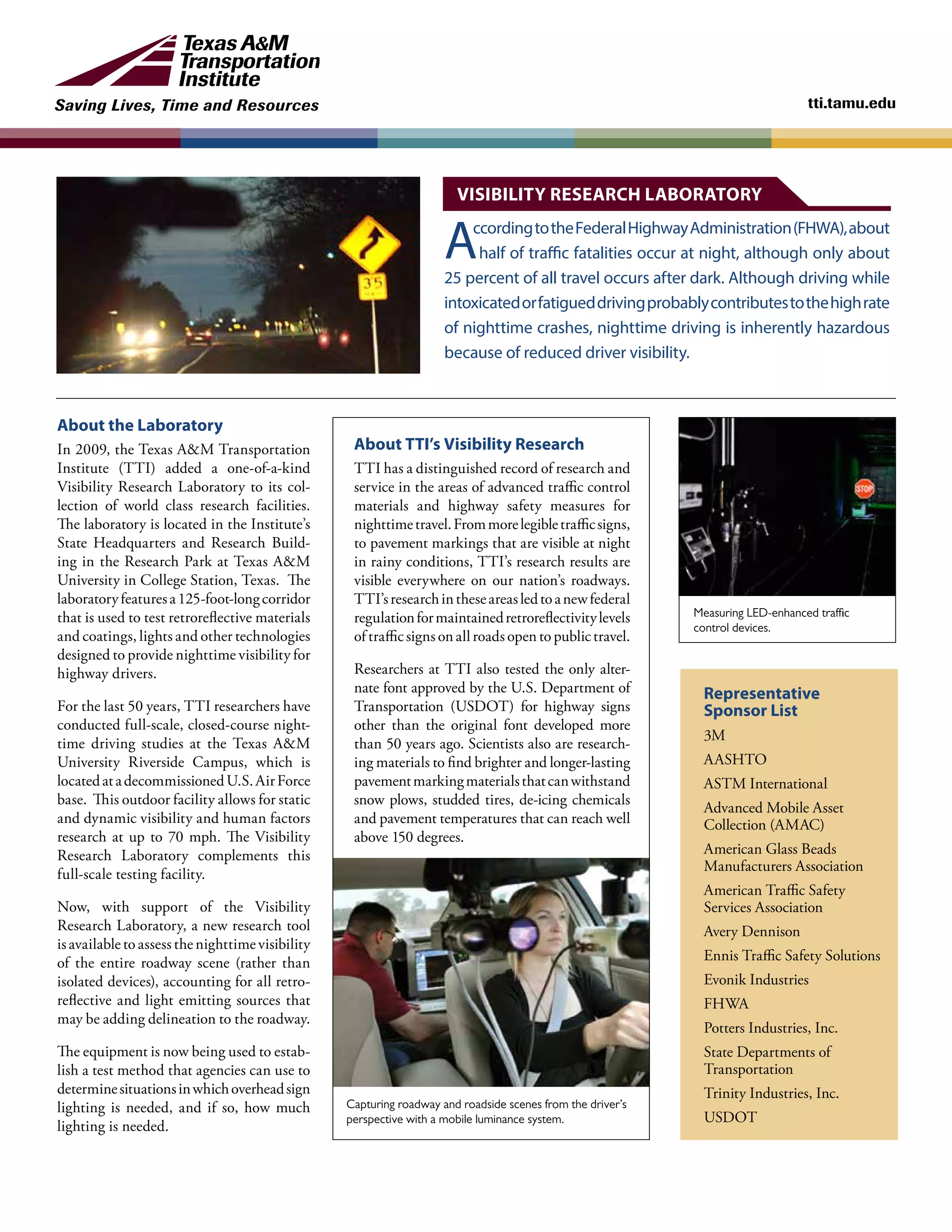 TTI's Visibility Laboratory | PDF