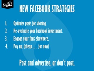 EXAMPLE AD TYPES 
•PAGE POST ENGAGEMENT – Image, video or text 
•PAGE LIKES – Get more Likes on your Facebook page 
•CLICK...