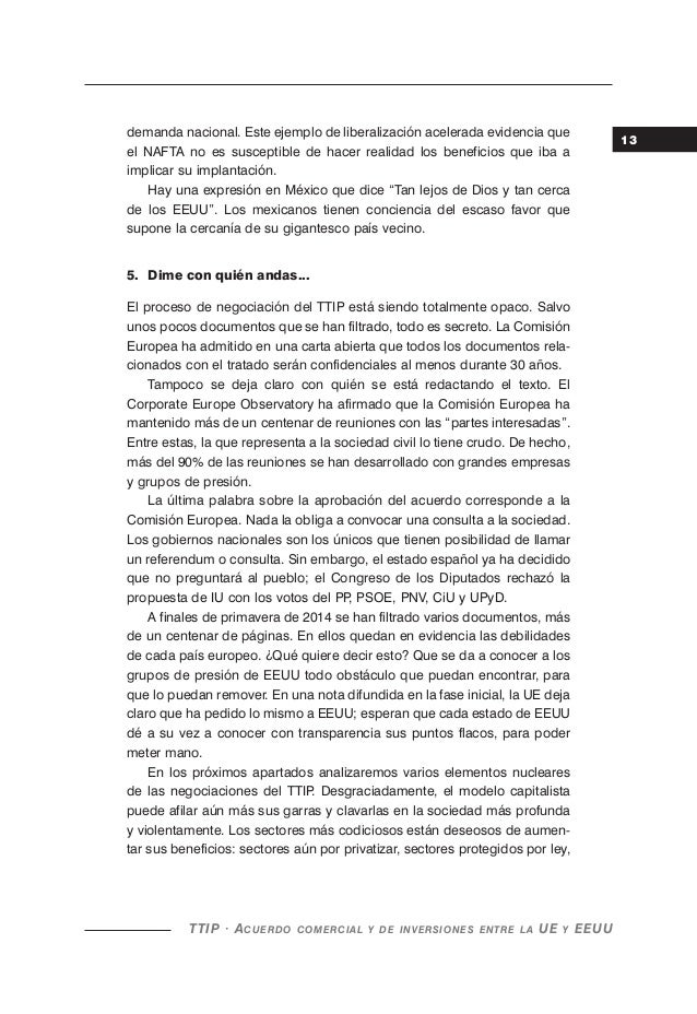 TTIP: Acuerdo comercial y de inversiones entre la UE y EEUU