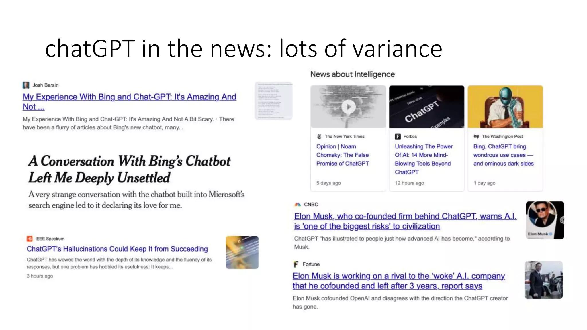 chatGPT in the news: lots of variance
 