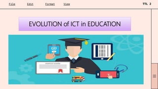 EVOLUTION of ICT in EDUCATION
 