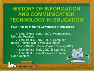 History of Educational Technology and Information and Communication ...