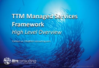 TTM Managed Services
Framework
High Level Overview
Contact us: info@ttm-consulting.com




                                      1
 
