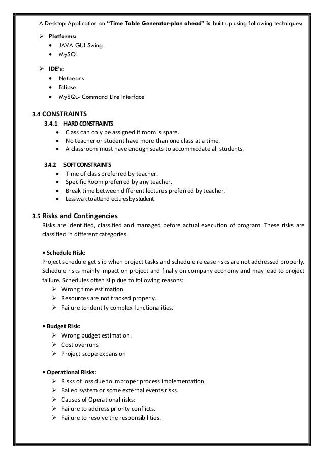 time table management system software report