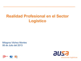 Realidad Profesional en el Sector
Logístico
Milagros Vilchez Montes
06 de Julio del 2013
 