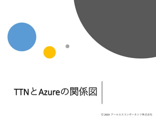 Ⓒ 2019 アールエスコンポーネンツ株式会社
TTNとAzureの関係図
Ⓒ 2019 アールエスコンポーネンツ株式会社
 