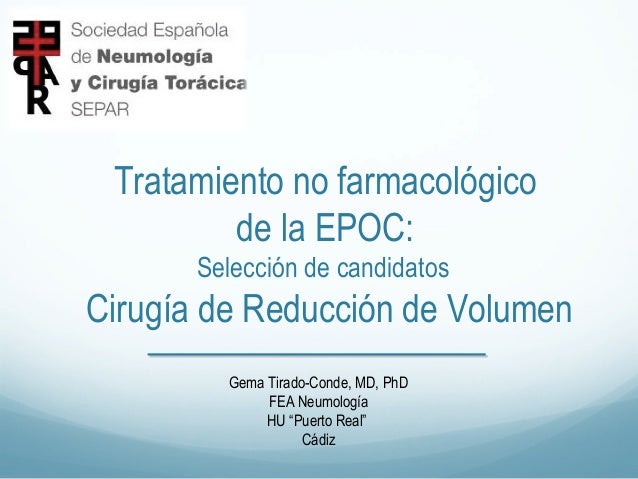 TRATAMIENTO NO FARMACOLÓGICO DE LA EPOC TRATAMIENTO NO FARMACOLÓGICO DE LA EPOC