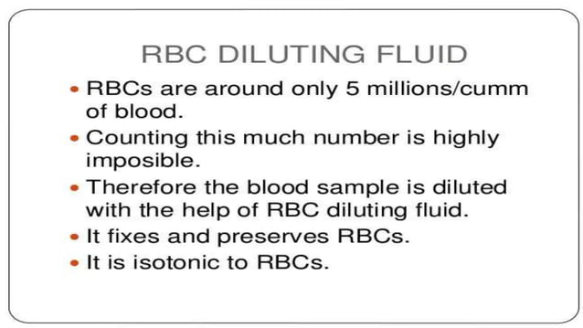 TTOTAL RBC COUNT INFORMATIVE FOR MBBS STUDENTS | PPT