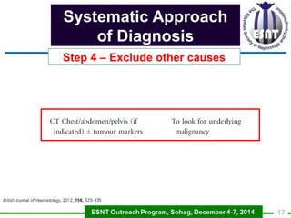 Systematic Approach 
of Diagnosis 
Step 5 – TTP vs HUS 
Atypical HUS TTP 
Difficult to distinguish on clinical grounds onl...