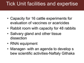 Tick research at ILRI