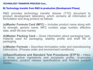 Tech Transfer Order TECHNOLOGY TRANSFER PROCESS IN PHARMACEUTICAL INDUSTRIES ( IP-2/ UNIT 2 ...