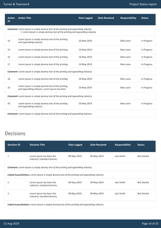 Project Status Report | PDF