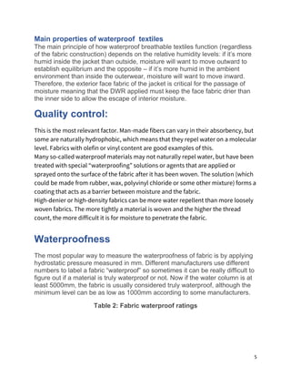 Special fabrics: Properties & Quality control | PDF