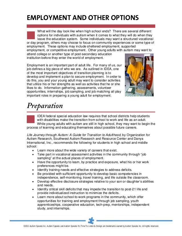 autism speaks job opportunities