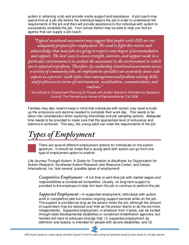 autism speaks job opportunities