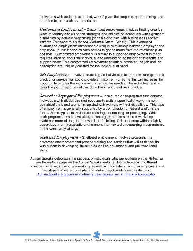 autism speaks job opportunities