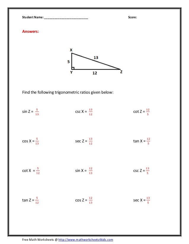 T trig ratiowithlength2