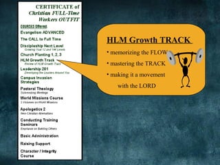 HLM Growth TRACK
• memorizing the FLOW
• mastering the TRACK
• making it a movement
with the LORD
 