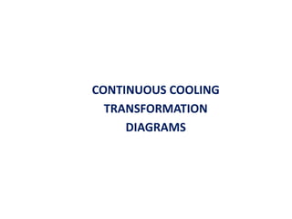 CONTINUOUS COOLING
TRANSFORMATION
DIAGRAMS
 