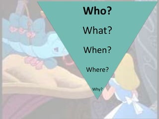 Who?
What?
When?
Where?
Why?
 