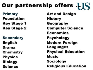 Our partnership offers …

 