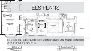 Els plans és l’espai que presentano reprodueix una imatge en relació
amb els seus components
ELS PLANS
 