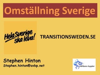 Omställning Sverige TRANSITIONSWEDEN.SE Stephen Hinton Stephen.hinton@avbp.net 