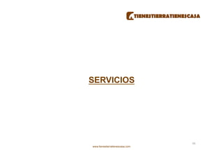 SERVICIOS




                                 48 
www.tienestierratienescasa.com
 