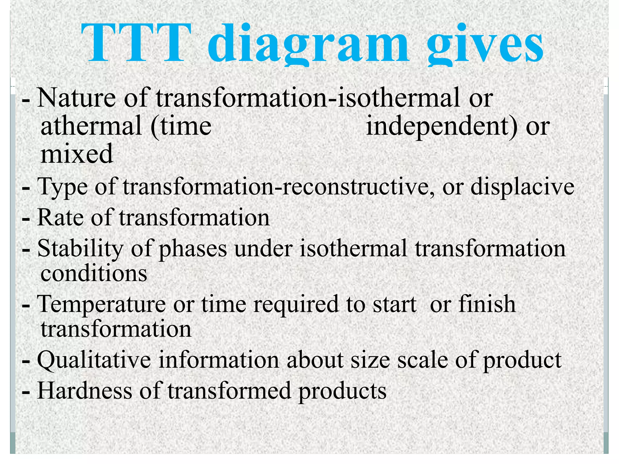 TIME TEMPERATURE TRANSFORMATION DIAGRAM | PPTX