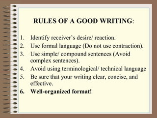 COMMERCIAL CORRESPONDENCE | PPT