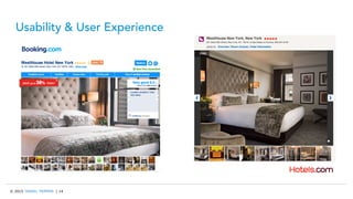 © 2015 TRAVEL TRIPPER | 14
Usability & User Experience
 