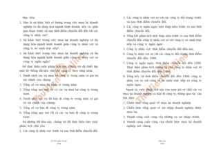 TÛÂ TÖËT ÀÏËN VÔ ÀAÅI
394
PHUÅ LUÅC
395
2. Caác cöng ty nhaãy voåt so vúái caác cöng ty àöëi troång: trûúác
vaâ sau thúâi àiïím chuyïín àöíi.
3. Caác cöng ty ngùæn ngaây: möåt thêåp niïn trûúác vaâ sau thúâi
àiïím chuyïín àöíi.
4. Töíng kïët phên tñch möåt thêåp niïn trûúác vaâ sau thúâi àiïím
chuyïín àöíi: cöng ty nhaãy voåt so vúái cöng ty so saánh trûåc
tiïëp vaâ cöng ty ngùæn ngaây.
5. Cöng ty nhaãy voåt: thúâi àiïím chuyïín àöíi àïën nay.
6. Cöng ty nhaãy voåt so vúái caác cöng ty àöëi troång: thúâi àiïím
chuyïín àöíi àïën 1998.
7. Cöng ty ngùæn ngaây: thúâi àiïím chuyïín àöíi àïën 1998.
Thûåc hiïån phên tñch tûúng tûå cho cöng ty nhaãy voåt tûâ
thúâi àiïím chuyïín àöíi àïën 1998.
8. Töíng kïët, tûâ thúâi àiïím chuyïín àöíi àïën 1998: cöng ty
nhaãy voåt so vúái cöng ty so saánh trûåc tiïëp vaâ cöng ty
ngùæn ngaây.
Ngoaâi ra, cuöåc phên tñch naây coân xem xeát vïì chêët caác vuå
mua laåi doanh nghiïåp vaâ baán ài cöng ty, thöng qua caác cêu
hoãi nhû:
1. Chiïën lûúåc töíng quaát vïì mua laåi doanh nghiïåp.
2. Chiïën lûúåc töíng quaát vïì saát nhêåp doanh nghiïåp àûúåc
mua laåi.
3. Thaânh cöng cuöëi cuâng cuãa nhûäng vuå saát nhêåp chñnh.
4. Thaânh cöng cuöëi cuâng cuãa chiïën lûúåc mua laåi doanh
nghiïåp noái chung.
Muåc tiïu:
1. Àêu laâ sûå khaác biïåt vïì lûúång trong viïåc mua laåi doanh
nghiïåp vaâ àa daång hoáa ngaânh kinh doanh, nïëu coá, giûäa
giai àoaån trûúác vaâ sau thúâi àiïím chuyïín àöíi àöëi vúái caác
cöng ty nhaãy voåt?
2. Sûå khaác biïåt trong viïåc mua laåi doanh nghiïåp vaâ àa
daång hoáa ngaânh kinh doanh giûäa cöng ty nhaãy voåt vaâ
cöng ty so saánh trûåc tiïëp?
3. Sûå khaác biïåt trong viïåc mua laåi doanh nghiïåp vaâ àa
daång hoáa ngaânh kinh doanh giûäa cöng ty nhaãy voåt vaâ
cöng ty ngùæn ngaây?
Àïí thûåc hiïån cuöåc phên tñch naây, chuáng töi àaä thiïët lêåp
möåt hïå thöëng dûä liïåu cho caác cöng ty theo tûâng nùm:
1. Danh saách caác vuå mua laåi cöng ty trong nùm vaâ giaá trõ
taâi chñnh cuãa chuáng.
2. Töíng söë vuå mua laåi cöng ty trong nùm.
3. Töíng cöång quy mö têët caã caác vuå mua laåi cöng ty trong
nùm.
4. Danh saách caác vuå àaä baán ài cöng ty trong nùm vaâ giaá
trõ taâi chñnh cuãa chuáng.
5. Töíng söë vuå baán ài cöng ty trong nùm.
6. Töíng cöång quy mö têët caã caác vuå baán ài cöng ty trong
nùm.
Tûâ nhûäng dûä liïåu naây, chuáng töi àaä thûåc hiïån taám cuöåc
phên tñch chuã yïëu:
1. Caác cöng ty nhaãy voåt: trûúác vaâ sau thúâi àiïím chuyïín àöíi.
 
