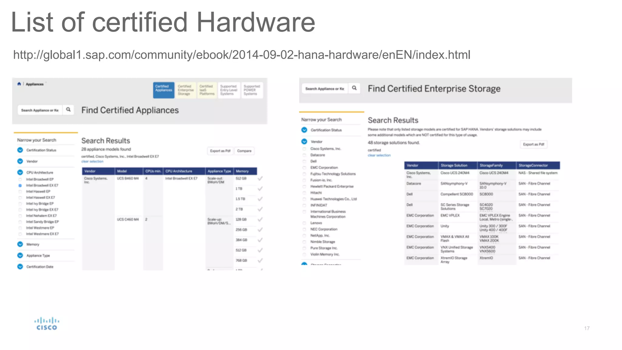 List of certified Hardware
http://global1.sap.com/community/ebook/2014-09-02-hana-hardware/enEN/index.html
 