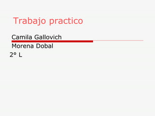 Trabajo practico Camila Gallovich Morena Dobal 2° L 