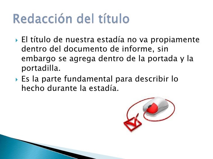 Resultado de imagen para titulo de un informe