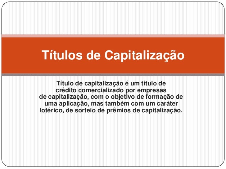 Títulos de capitalização