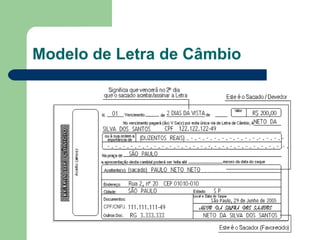Modelo de Letra de Câmbio 